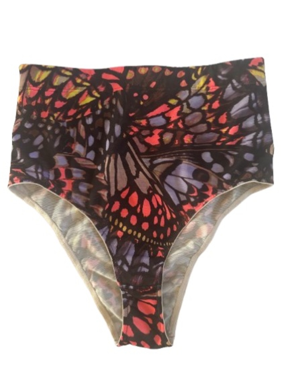 H&M High Waist Shorts in Multicolor Butterfly Print
